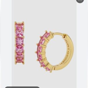 Kurt Geiger Gold Earrings with Pink Accents
